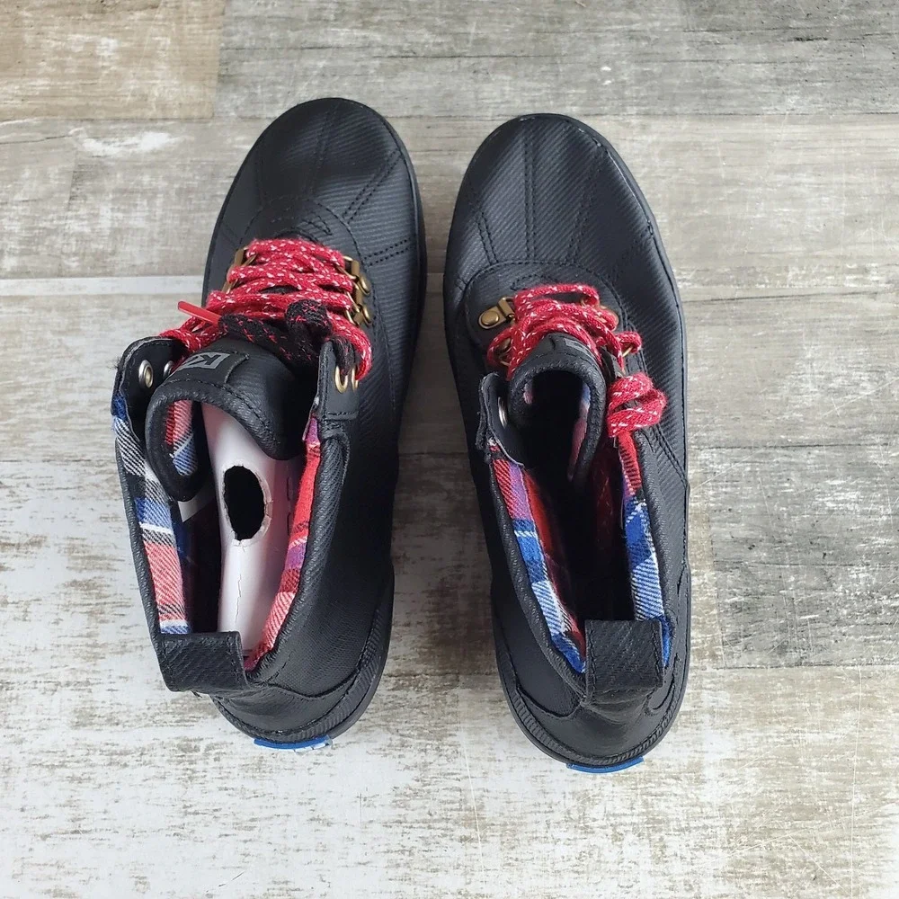Keds Scout II Womens Ankle Duck Boots Sz 7.5 Black Lined Water Repellant Lace Up